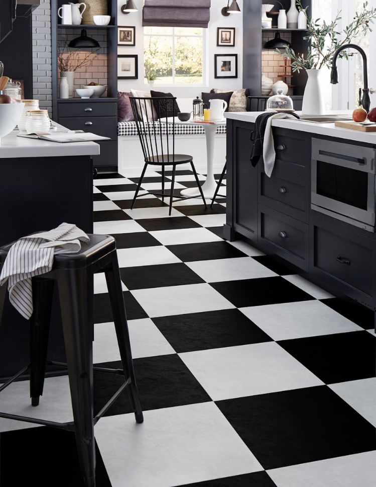 luxury vinyl tile floors in a Seattle kitchen